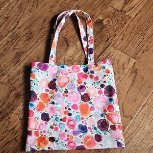 KATE SPADE Floral Book Tote White Pink Multicolor Canvas Interior Pocket